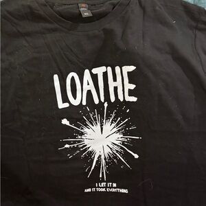 Loathe Band Black Graphic T-Shirt with White Print
